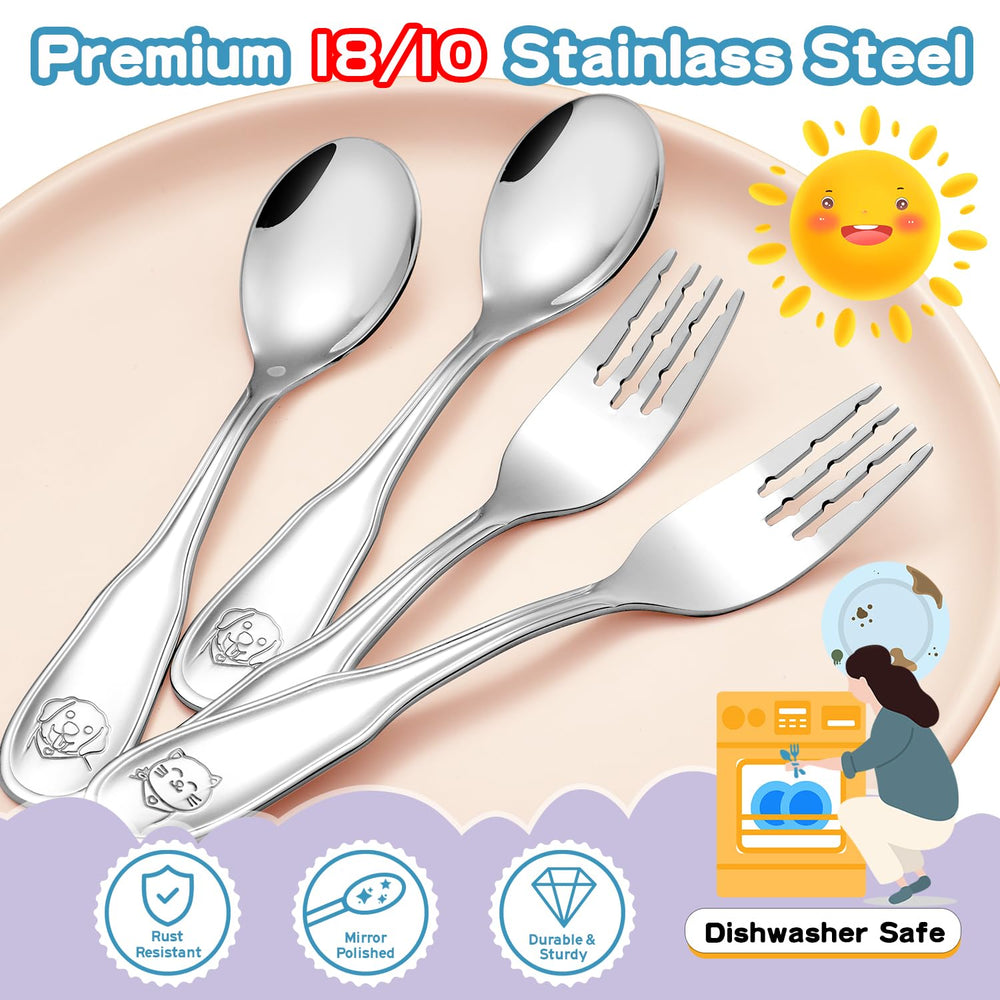 Fiwarex 8-piece toddler utensils gift packaging shows ready-to-gift presentation.