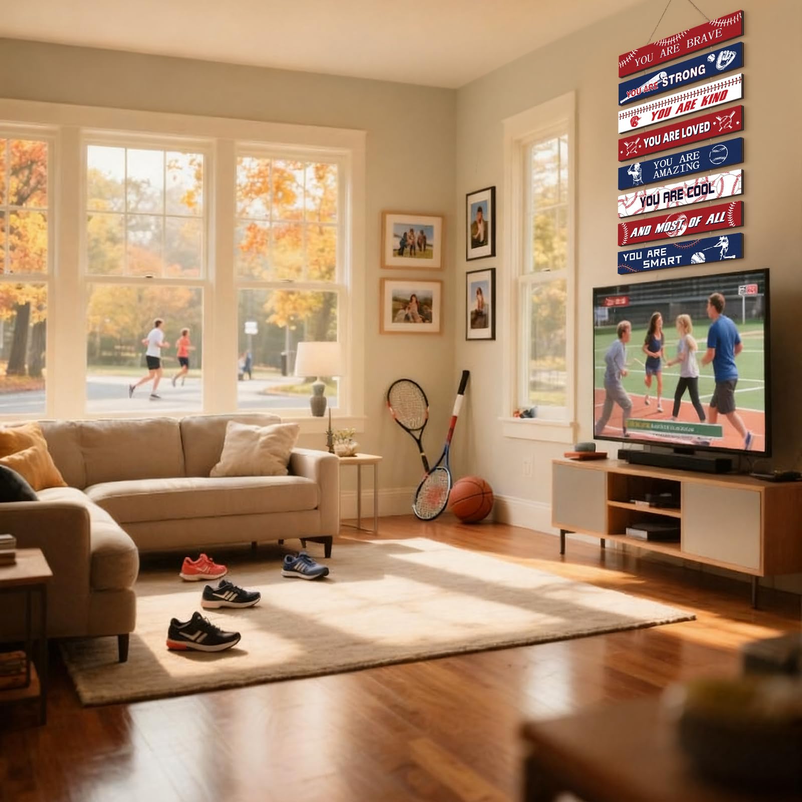Fiwochic baseball decor suits classrooms, gyms, and game rooms with motivational messages.