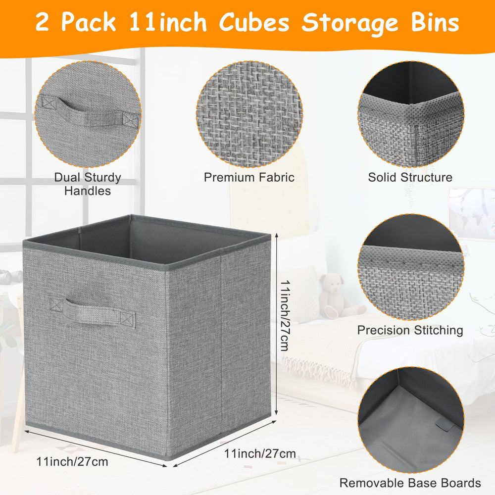 Fiwochic collapsible toy organizer chest in grey saves space when stored.