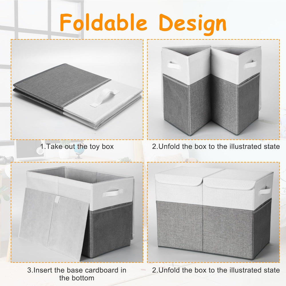 Fiwochic dustproof foldable toy box preserves a clutter-free living space.