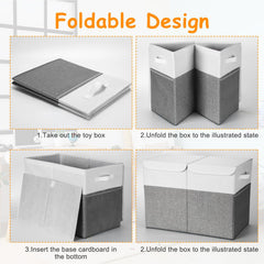 Fiwochic dustproof foldable toy box preserves a clutter-free living space.