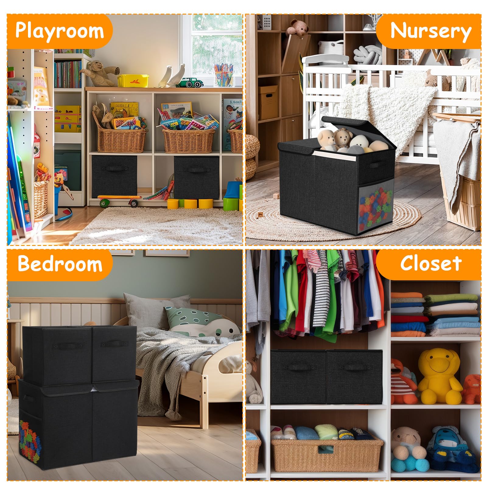 Fiwochic foldable storage folds flat for easy storage when not in use.