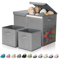 Fiwochic toy storage box lid keeps clutter concealed and dust-free.