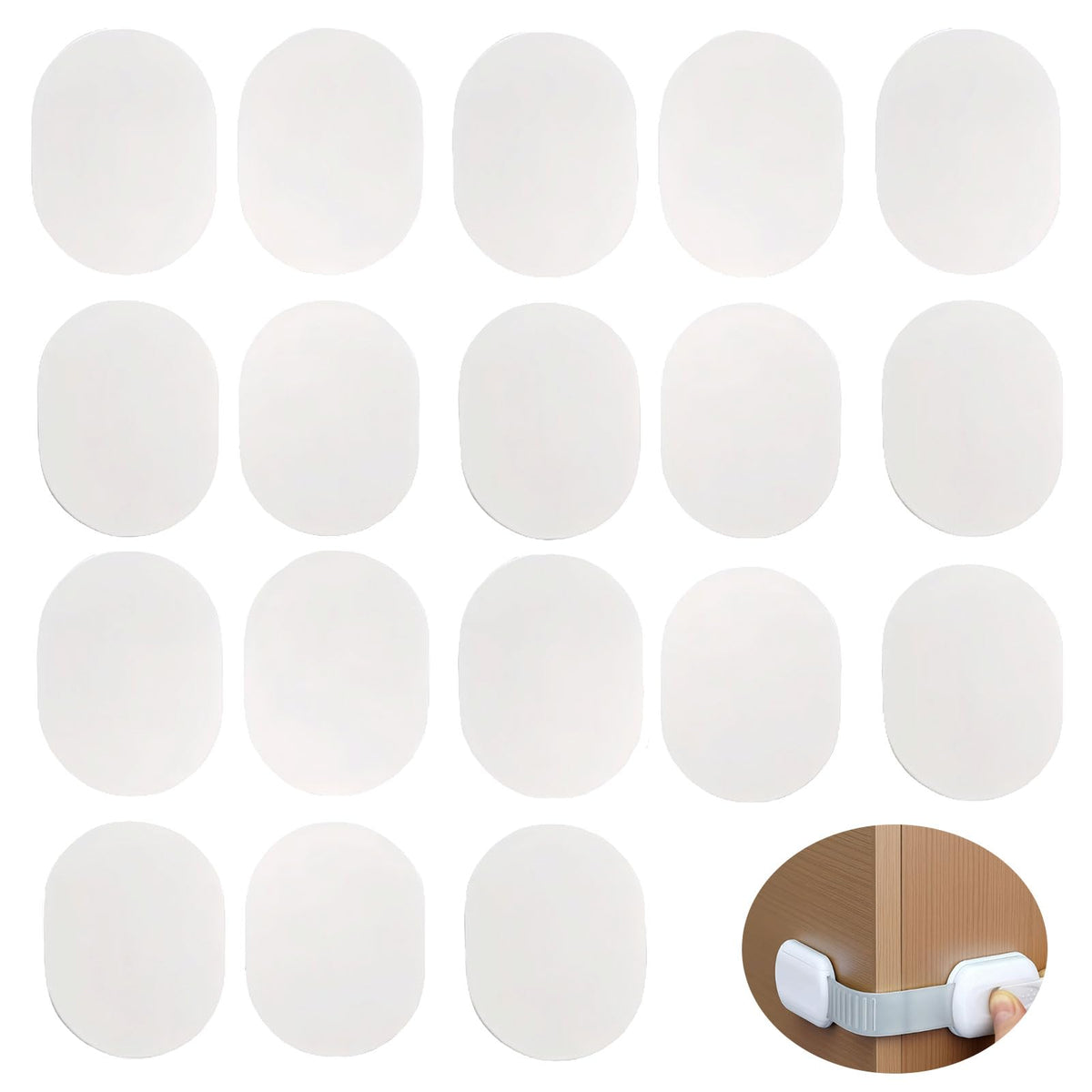 FixItRight baby lock adhesive pad pack closeup showing clear gel surface for strong hold