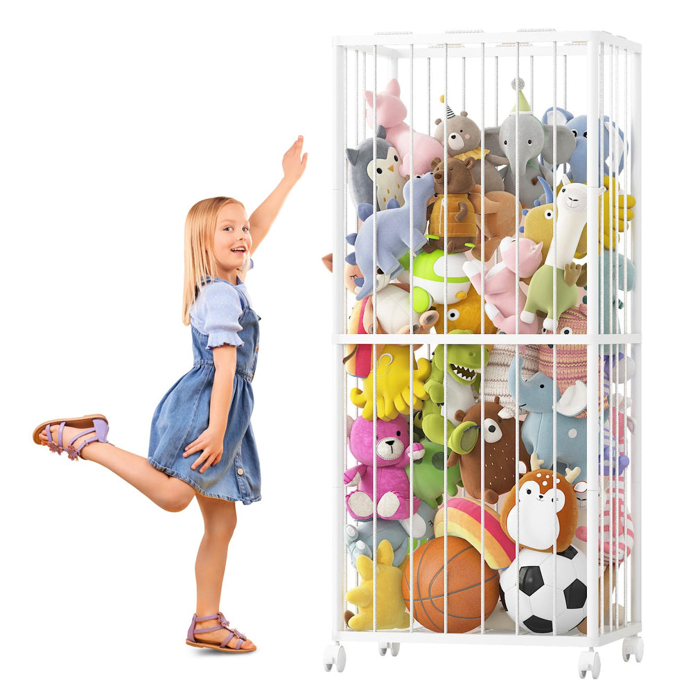 Fixwal stuffed animal storage frame assembly shows sturdy metal build for easy setup