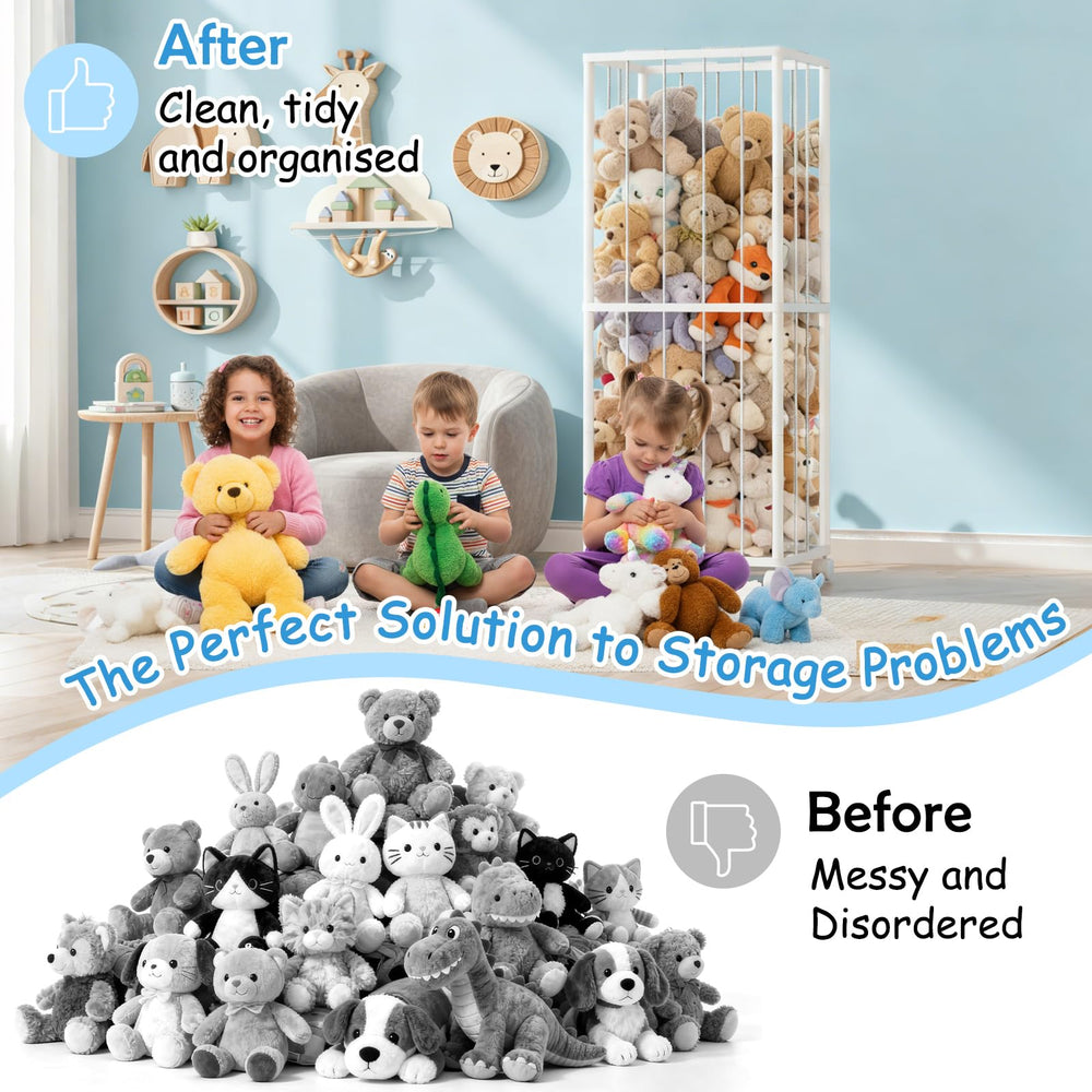 Fixwal stuffed animal storage zoo casters enable easy mobility and stability