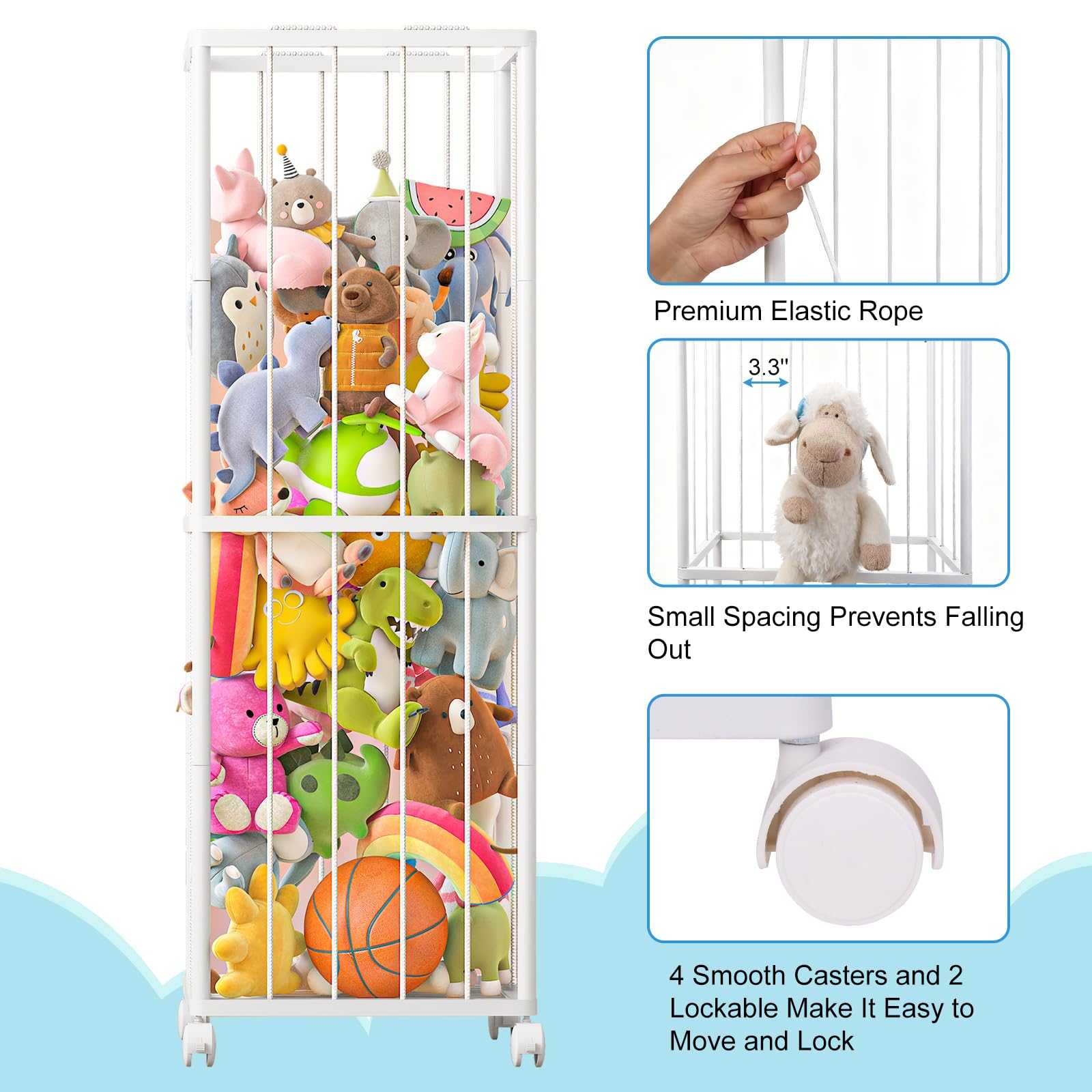 Fixwal stuffed animal storage zoo open-top for quick plush access