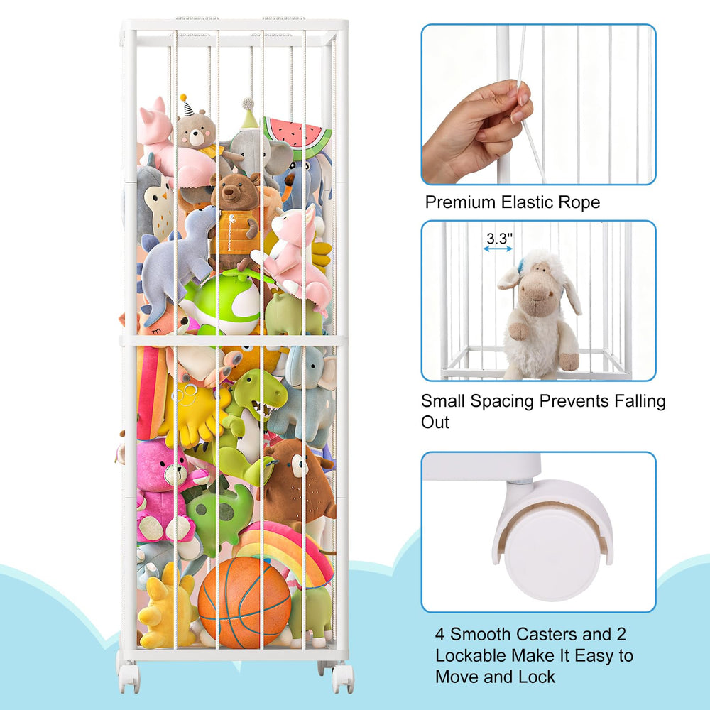 Fixwal stuffed animal storage zoo open-top for quick plush access