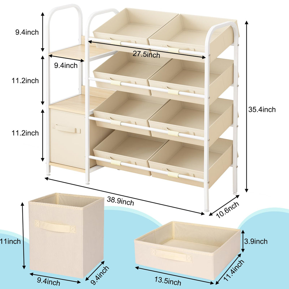 Fixwal toy storage organizer fabric drawers foldable design ideal for clutter-free nursery.