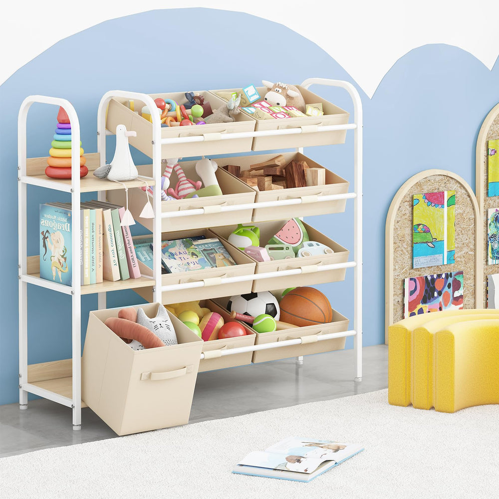 Fixwal toy storage organizer playroom setup fits living room corners for quick access.