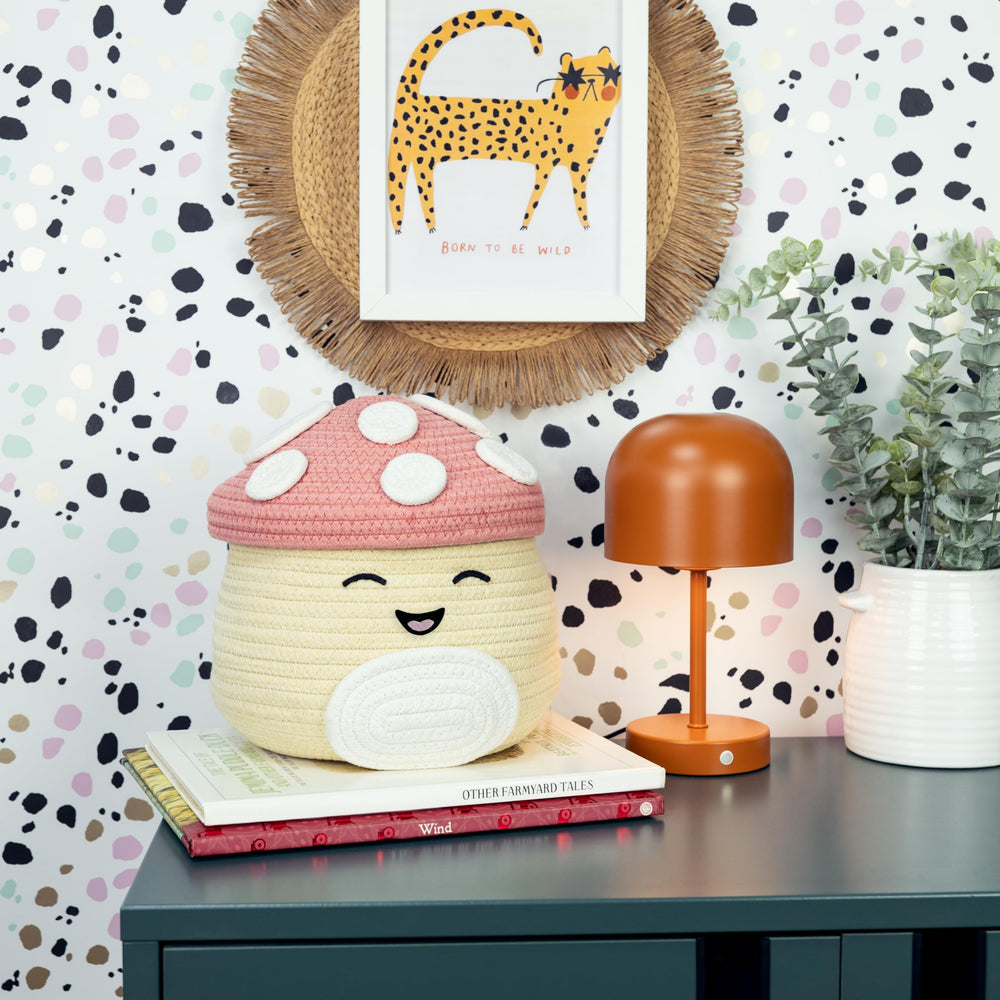 Fizz Creations Malcolm basket on shelf demonstrates space-saving organization.