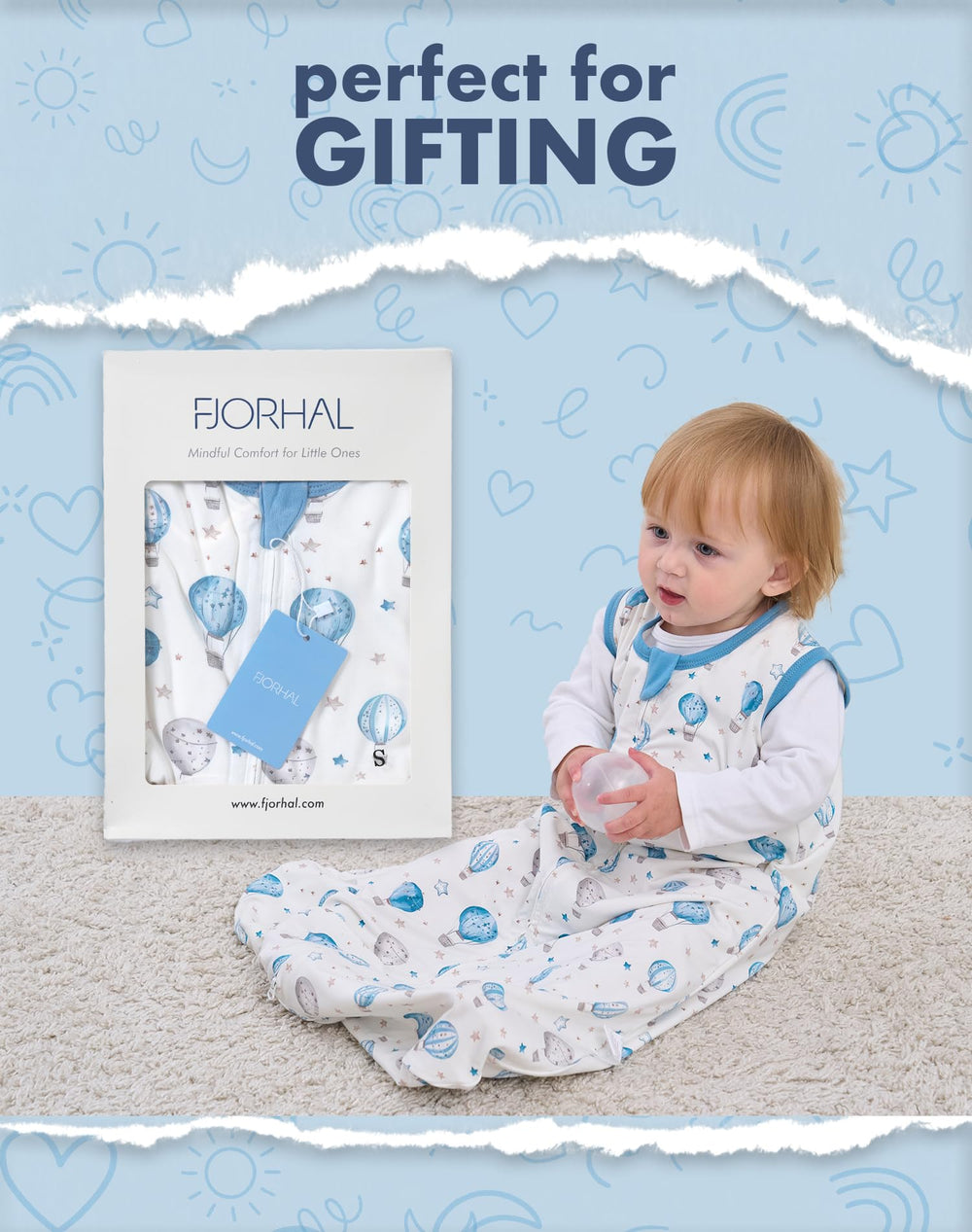 FJORHAL packaging image highlights thoughtful gift option for new parents