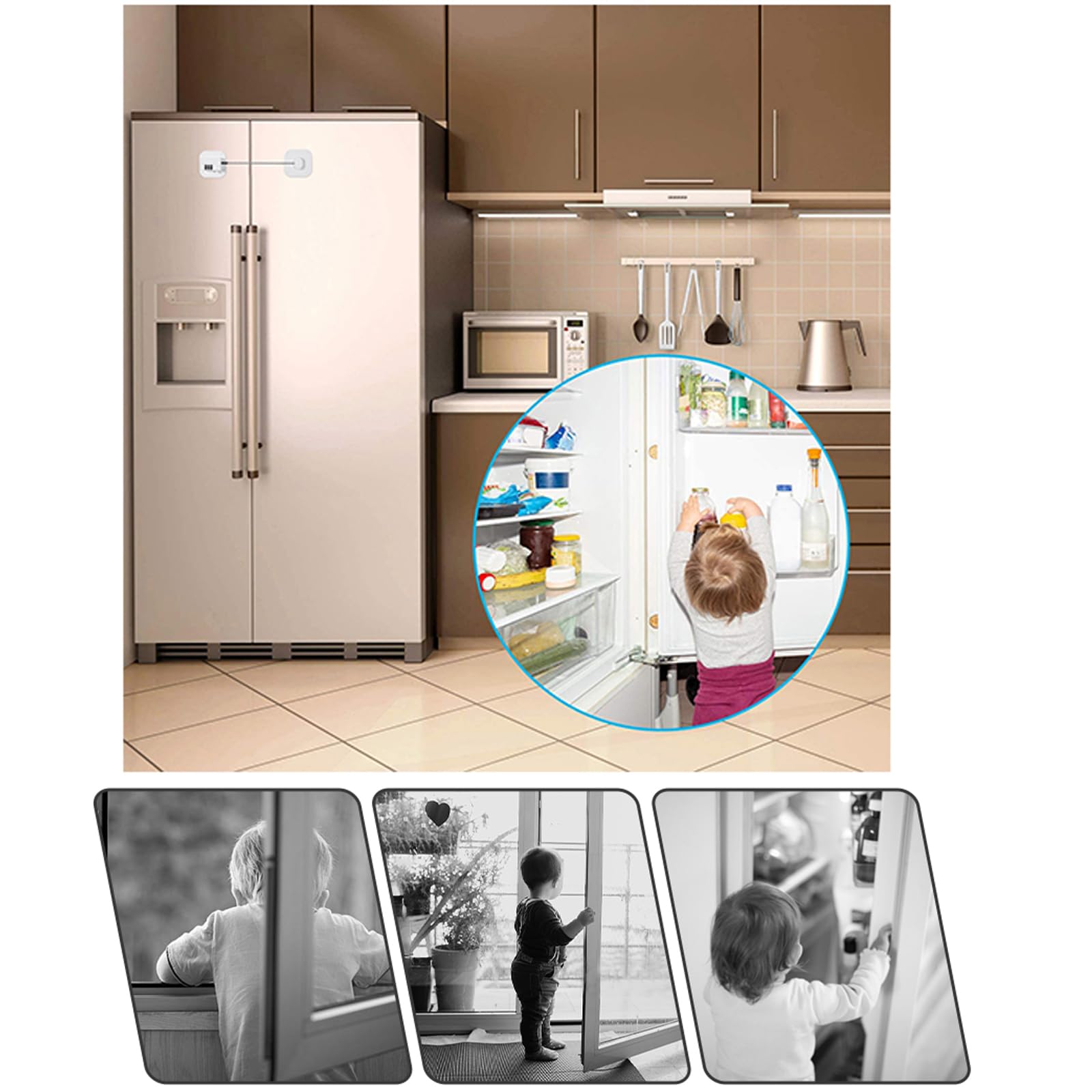 FKTUV Refrigerator Lock child safety mode keeps curious kids away from hazards.