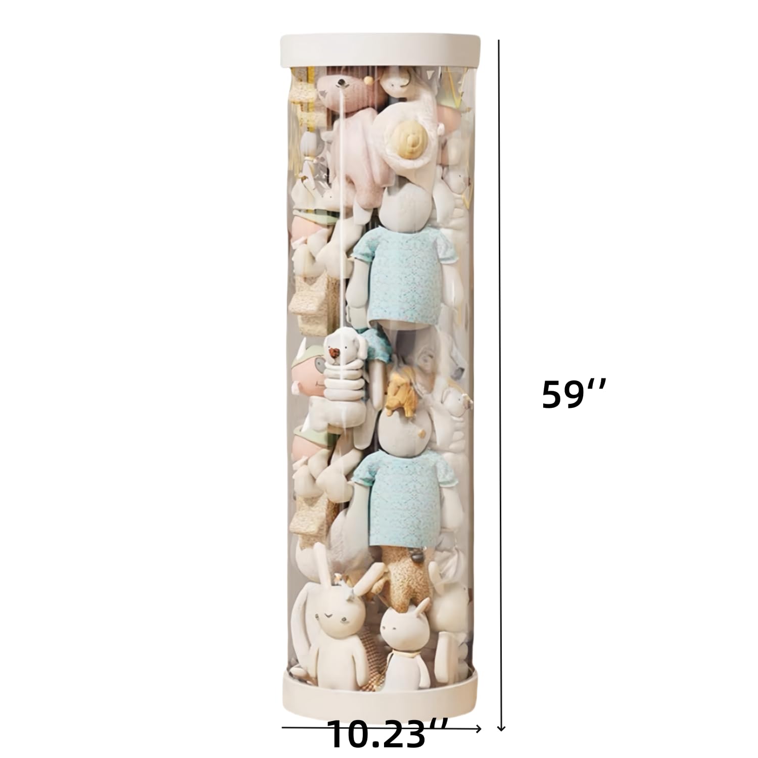 Flarelyare 59-inch clear-panel tube highlights favorite plush for quick toy spotting.