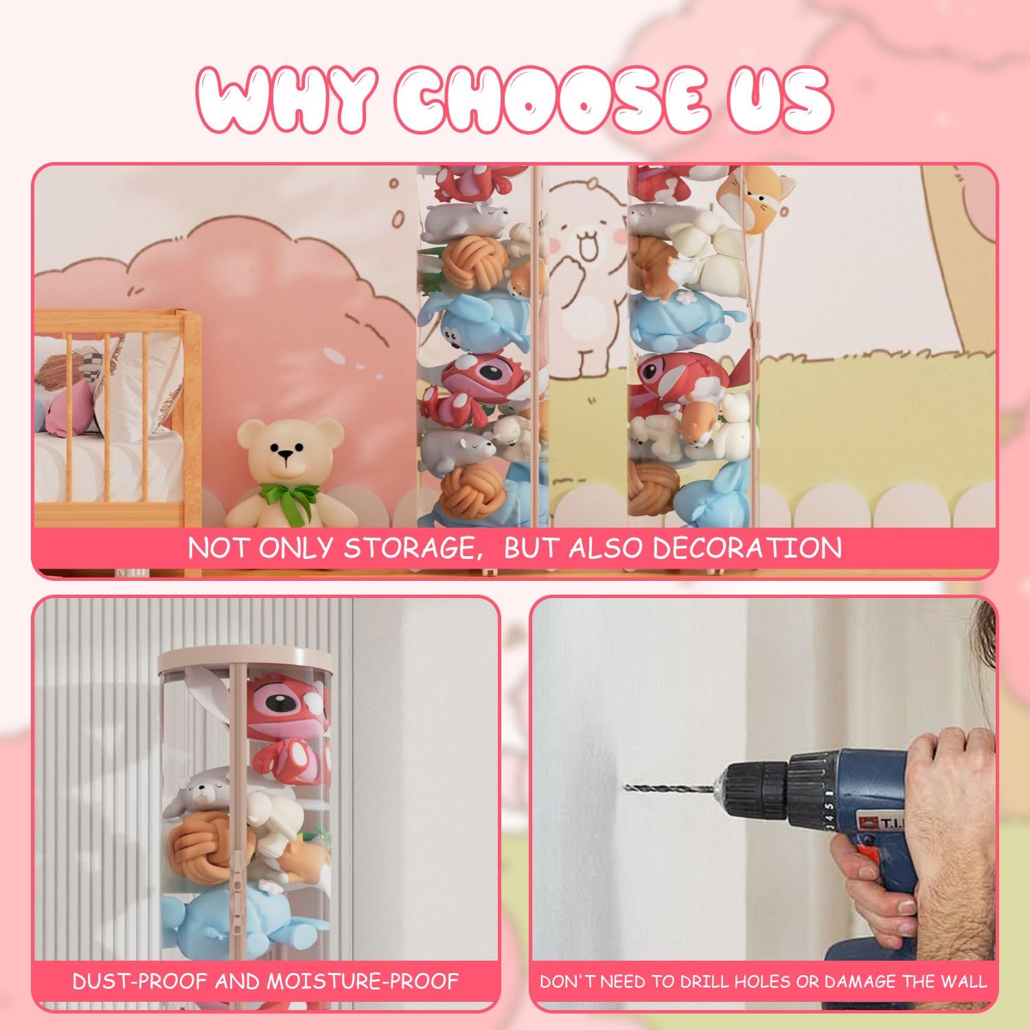 Flarelyare toy storage tube on wheels supports easy room cleaning routines.
