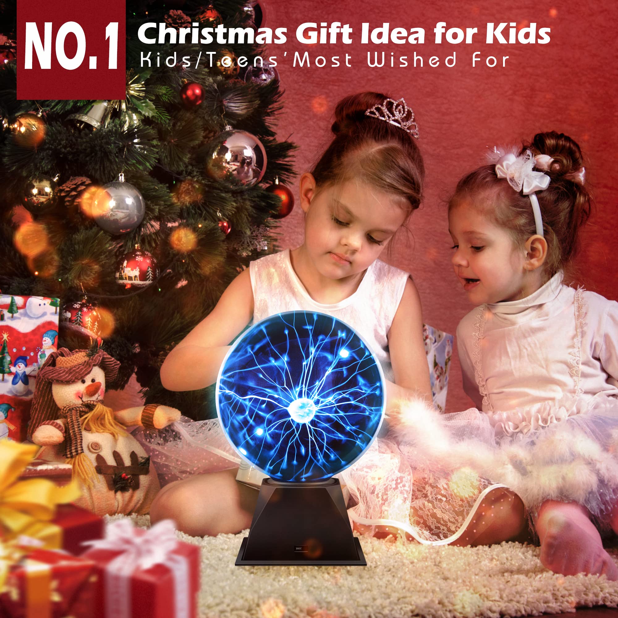 Flashmen plasma ball touch-responsive feature reacts to fingertips with brighter, interactive glow