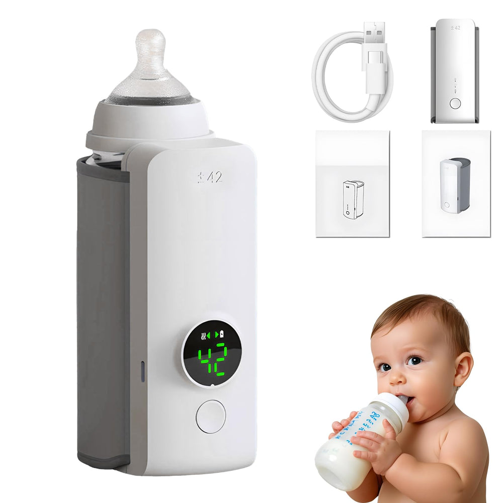 Flashstar portable bottle warmer travel setup shows compact design for convenient on-the-go feeding.
