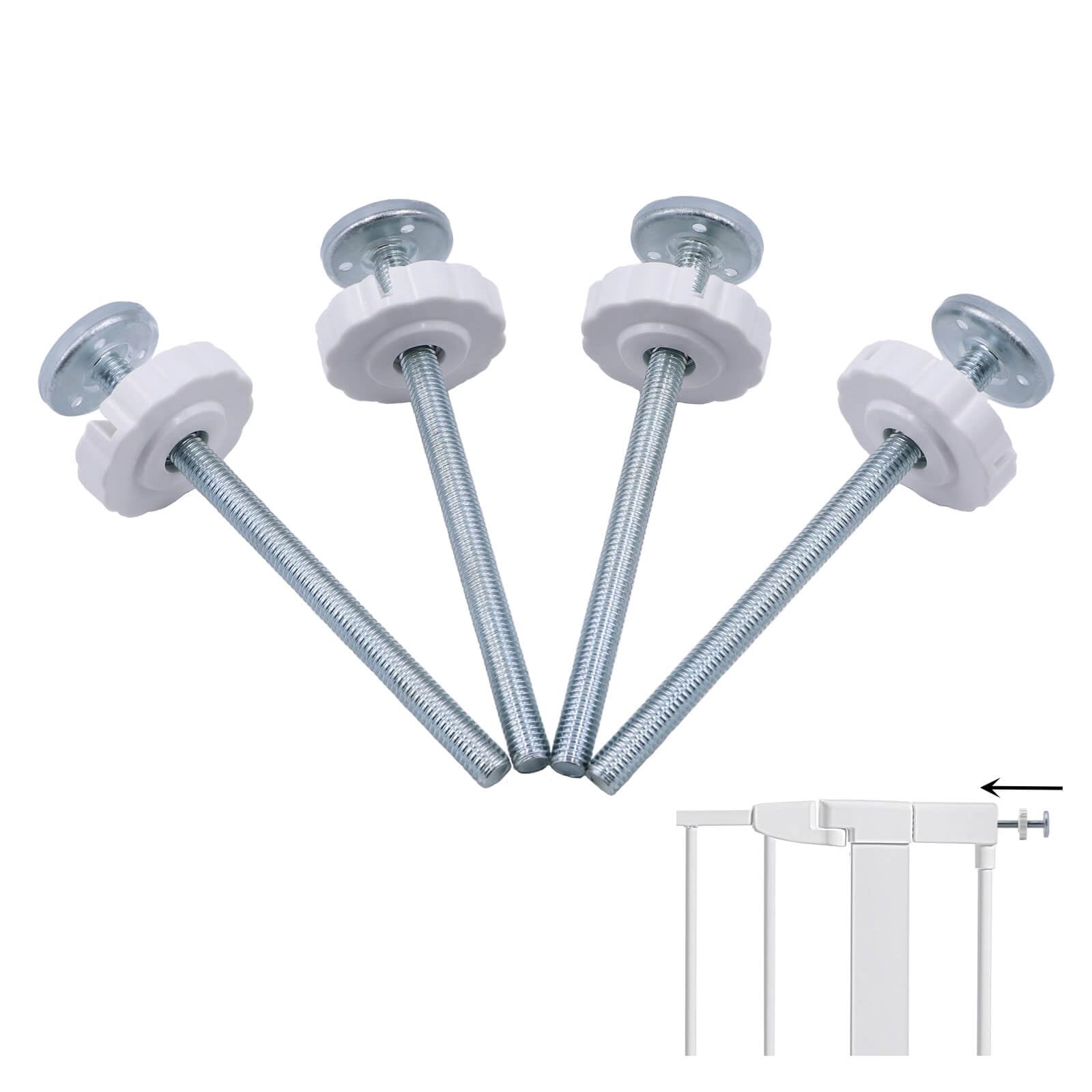 Flauzmann 4-pack M8 gate spindle 125mm white for secure pressure-mounted gates.