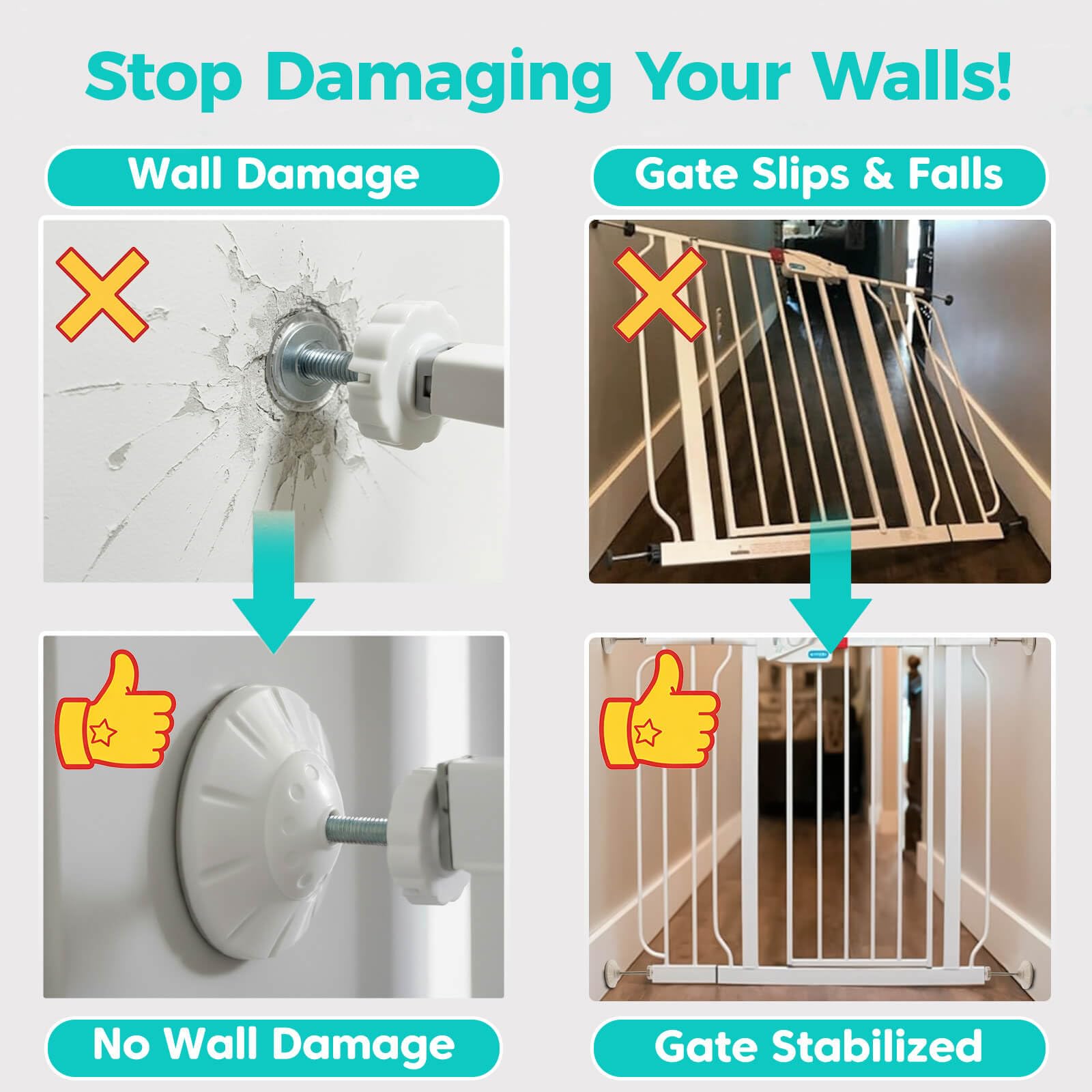 Flauzmann no-drill installation—pressure-mounted, tool-free setup for fast doorway protection.