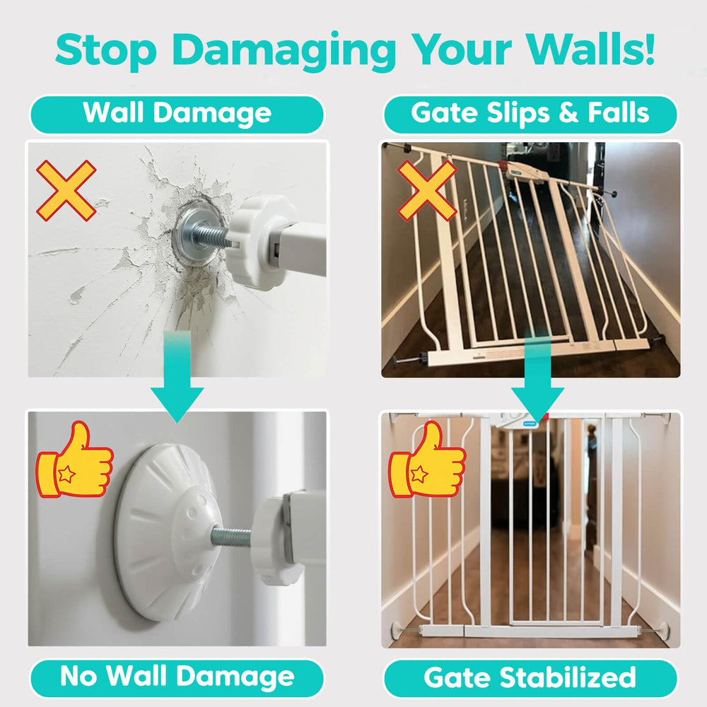 Flauzmann no-drill installation—pressure-mounted, tool-free setup for fast doorway protection.