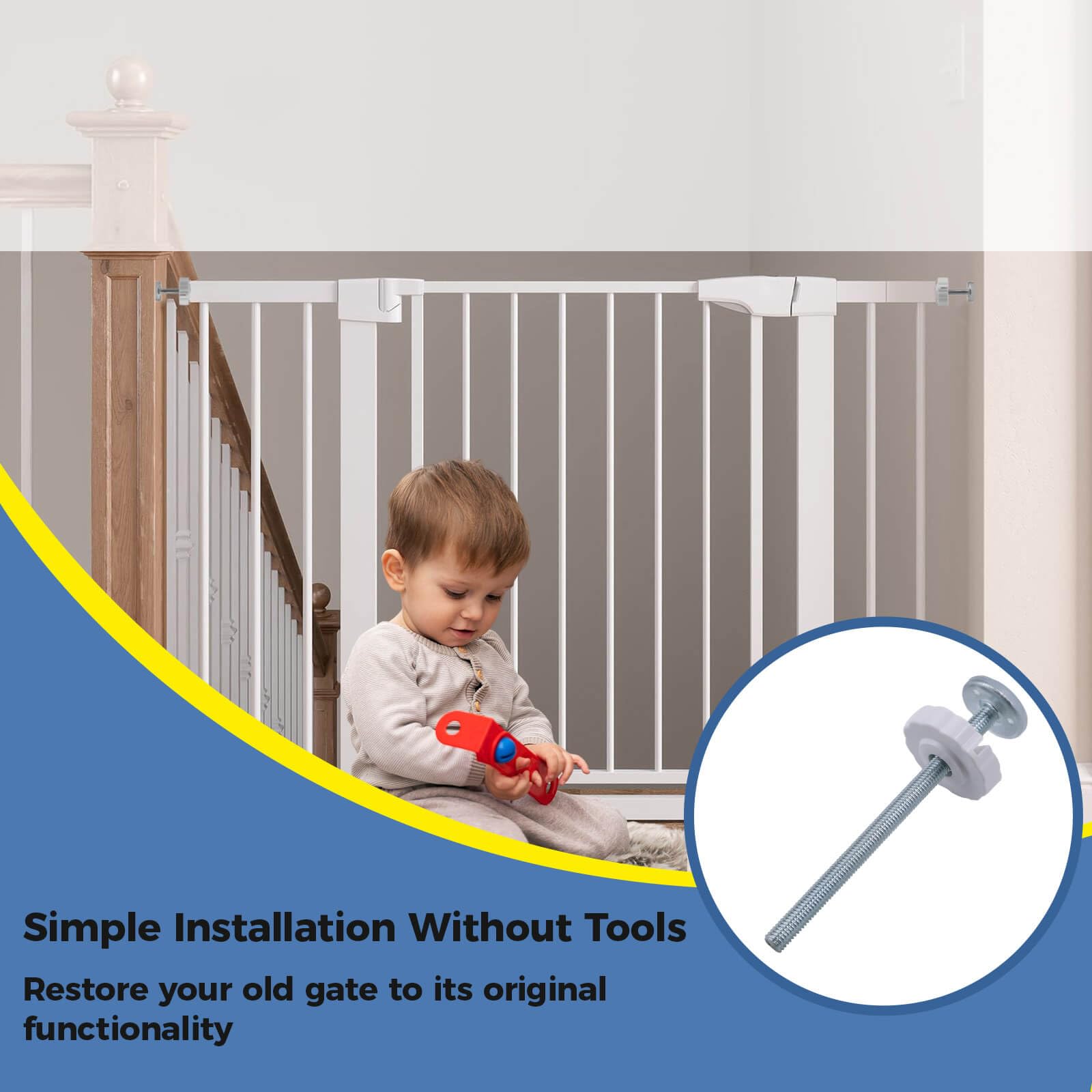 Flauzmann Baby gate hardware pack ensures reliable spare parts.