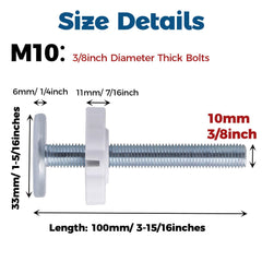 Flauzmann M10 rods with 10mm thread closeup for secure fit