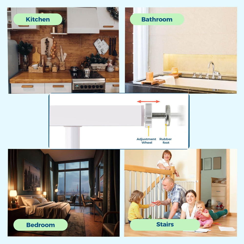Flauzmann installation-friendly spindle rods shown with no tools needed