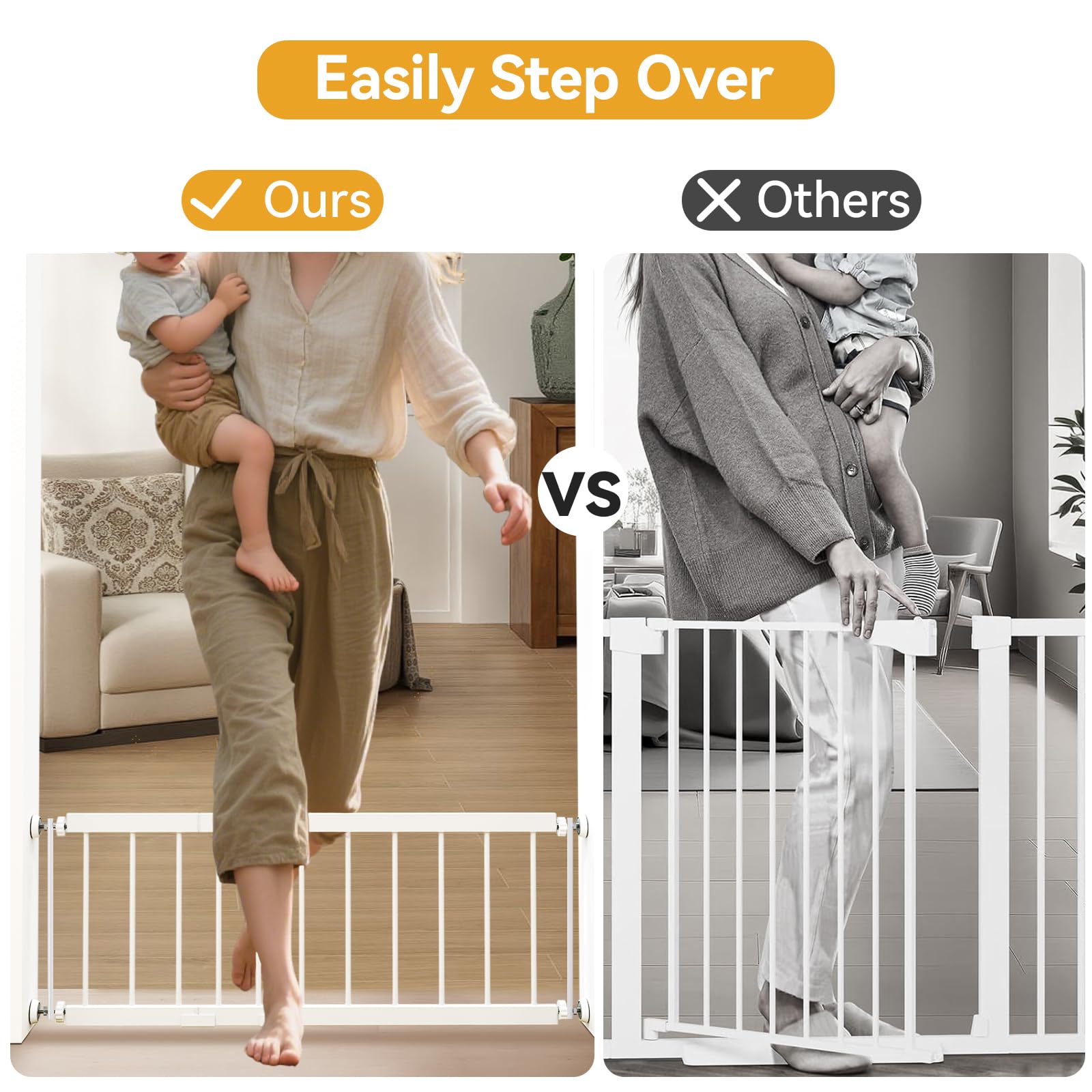 Fldofaves dog gate adjustable width in use shows 18 to 45 inch openings customization.