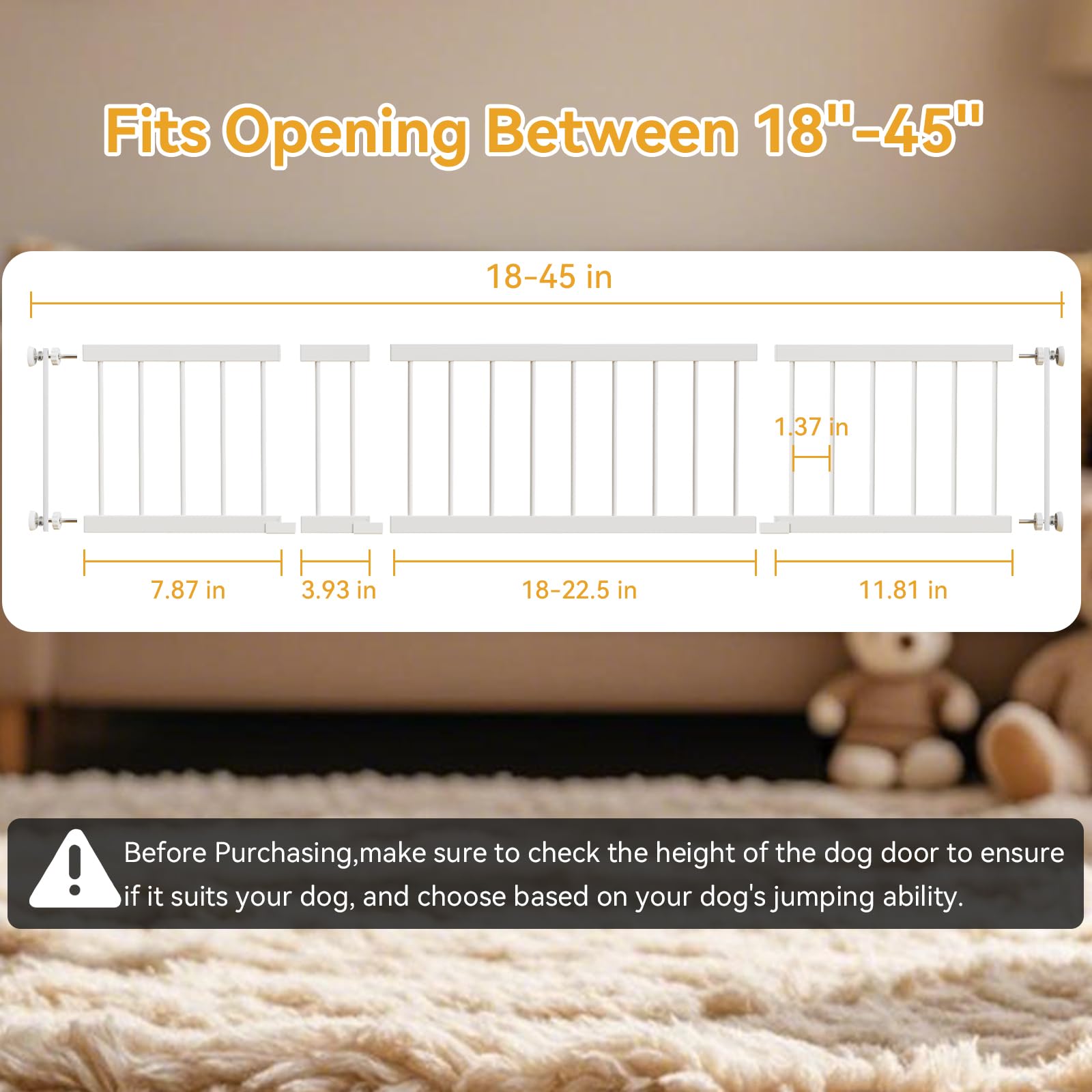 Fldofaves dog gate step-over use showcases easy human passage while keeping pets secure.