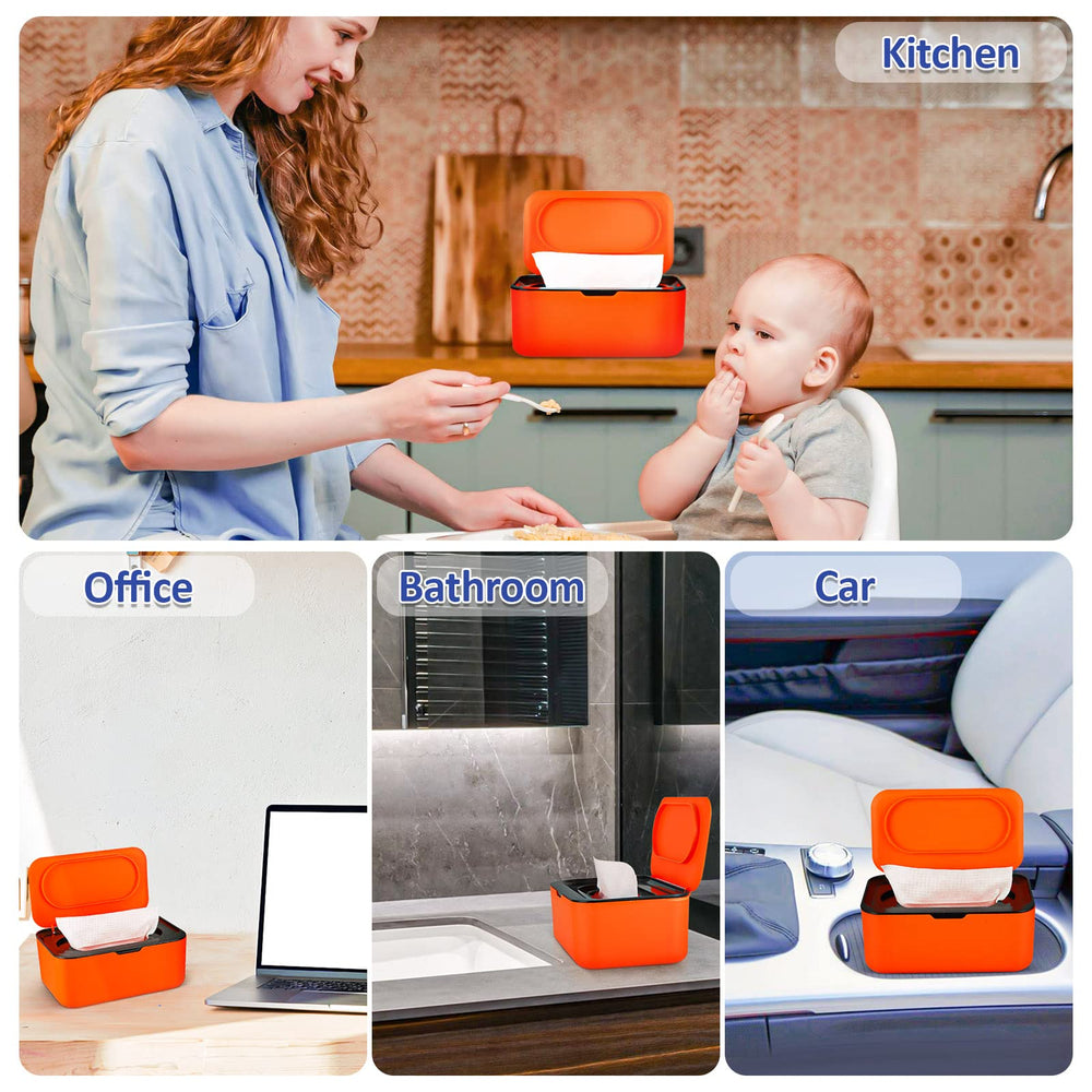 Flenpptly non-slip base keeps the black wipes dispenser steady.