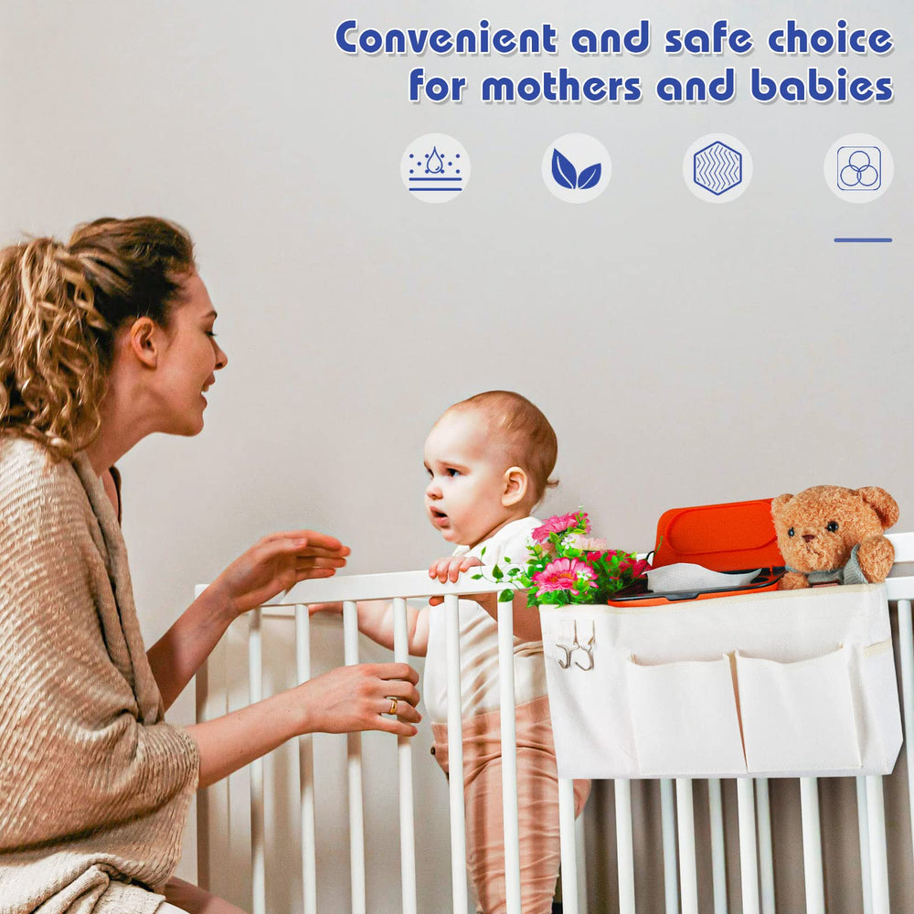 Flenpptly wipes dispenser in a nursery also acts as chic decor.