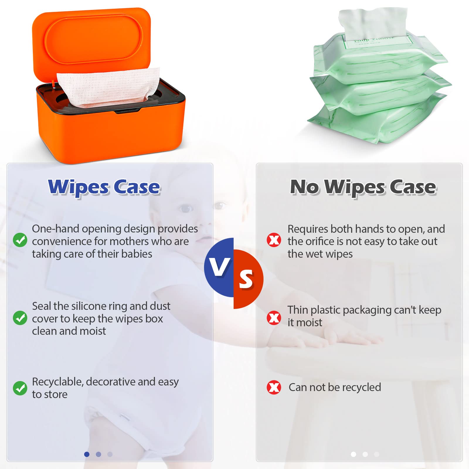 Flenpptly black side profile highlights compact, space-saving wipes case.