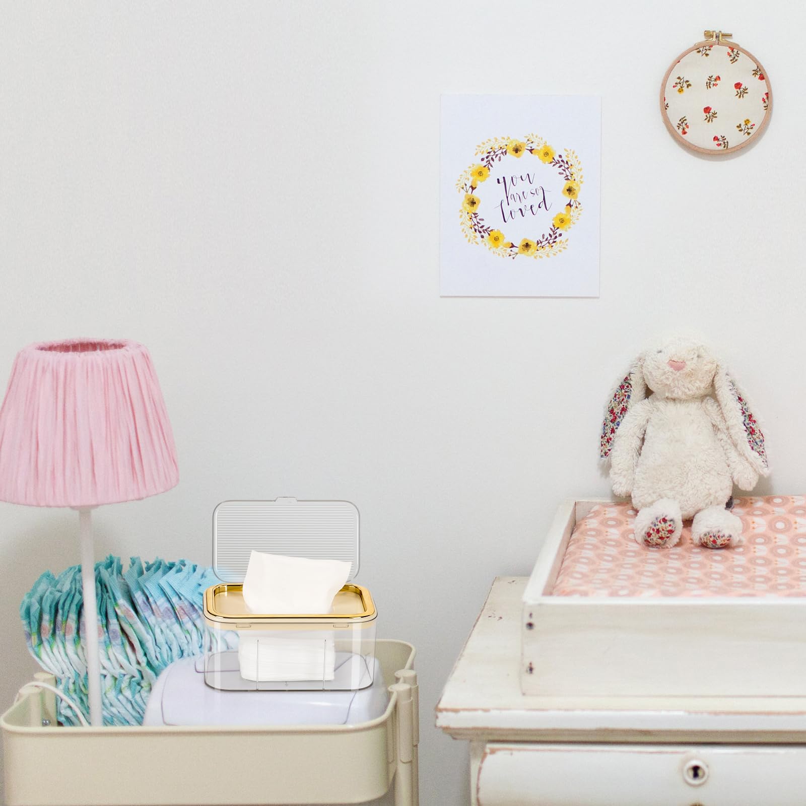 Flenpptly spring plate ensures bottom wipes rise for easy access.