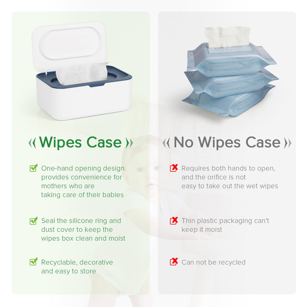 Flenpptly blue wipes dispenser features a sleek modern design.