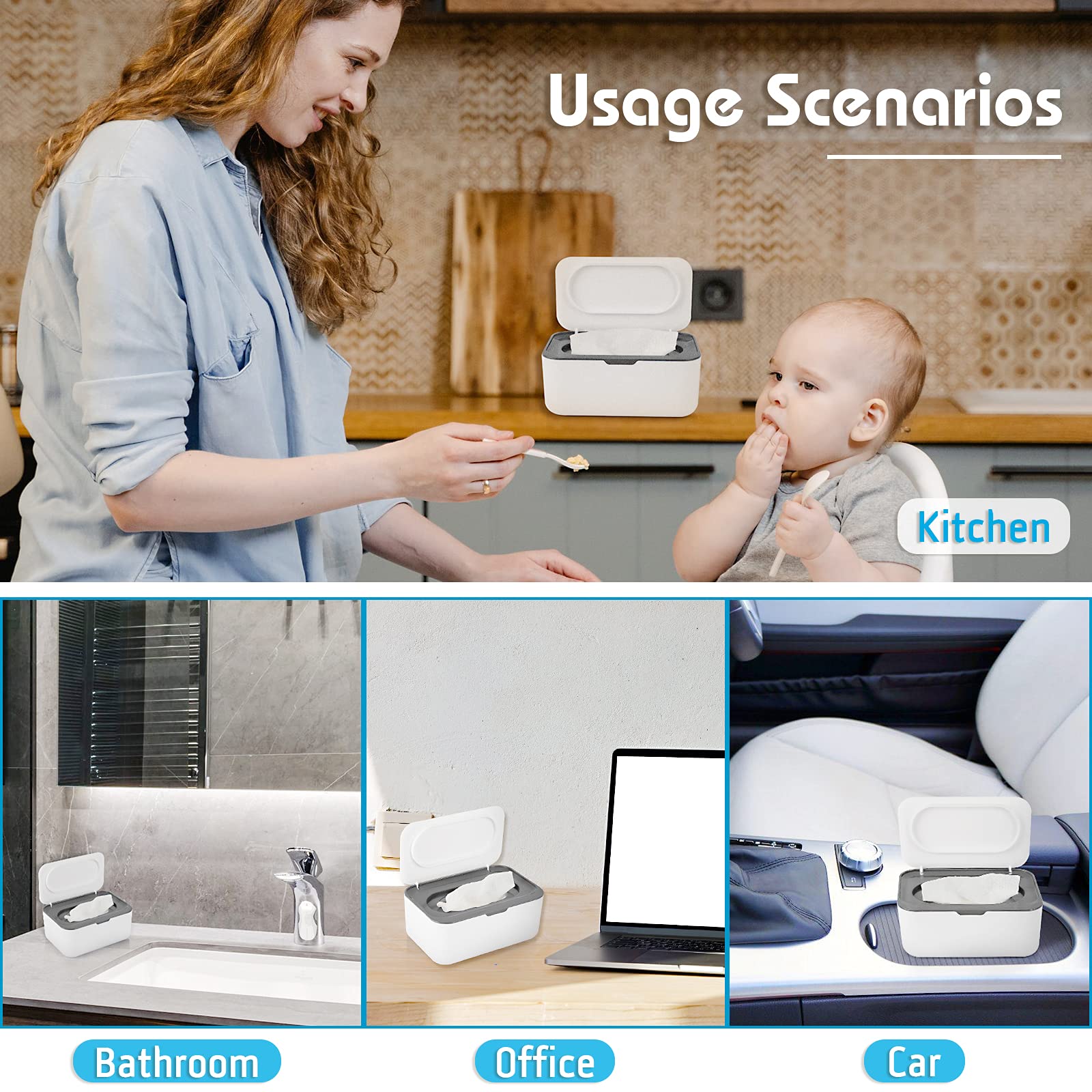 Flenpptly wipes dispenser non-slip base prevents sliding on countertops