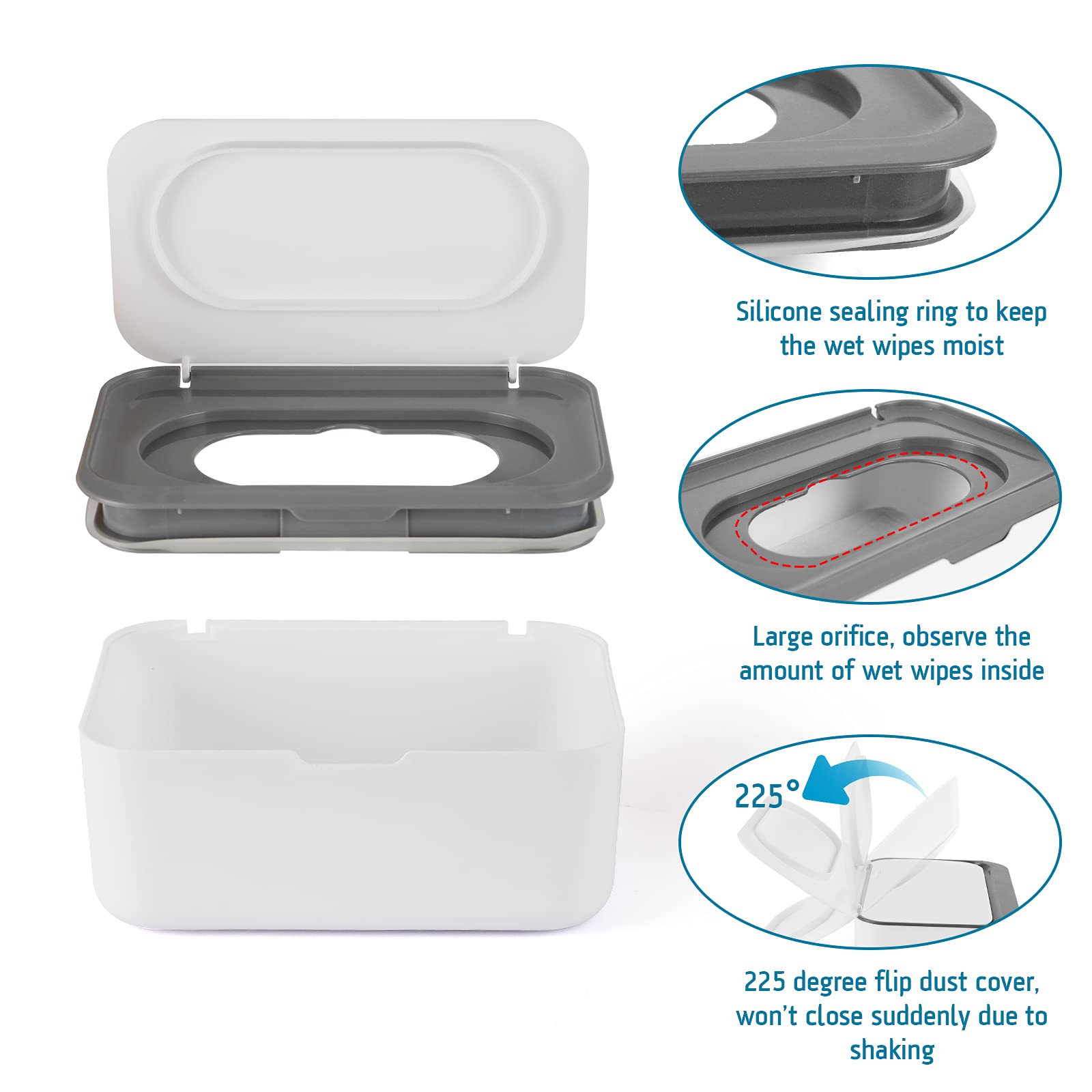 Flenpptly wipes dispenser two-tone design blends with decor while storing wipes