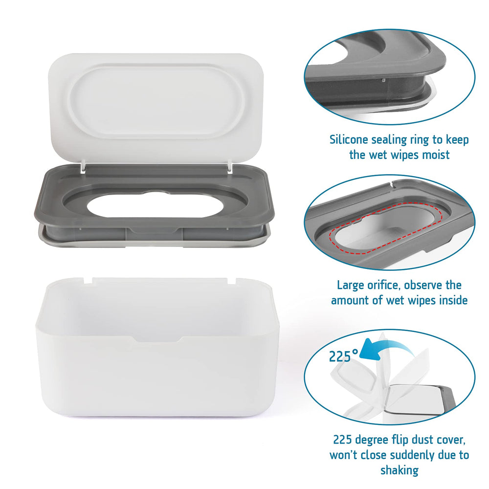 Flenpptly wipes dispenser two-tone design blends with decor while storing wipes