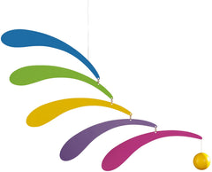 Flensted Flowing Rhythm Rainbow Mobile with vibrant colors, creating calm ambiance.
