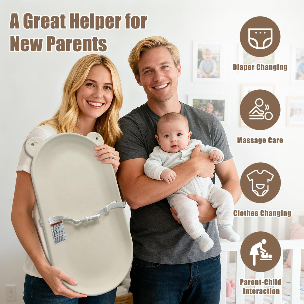 FLEUFAB oat-finish changing pad blends with modern nursery decor
