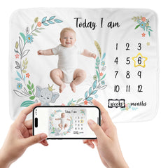 FLHRSM Baby Milestone Blanket photo prop setup for adorable sessions