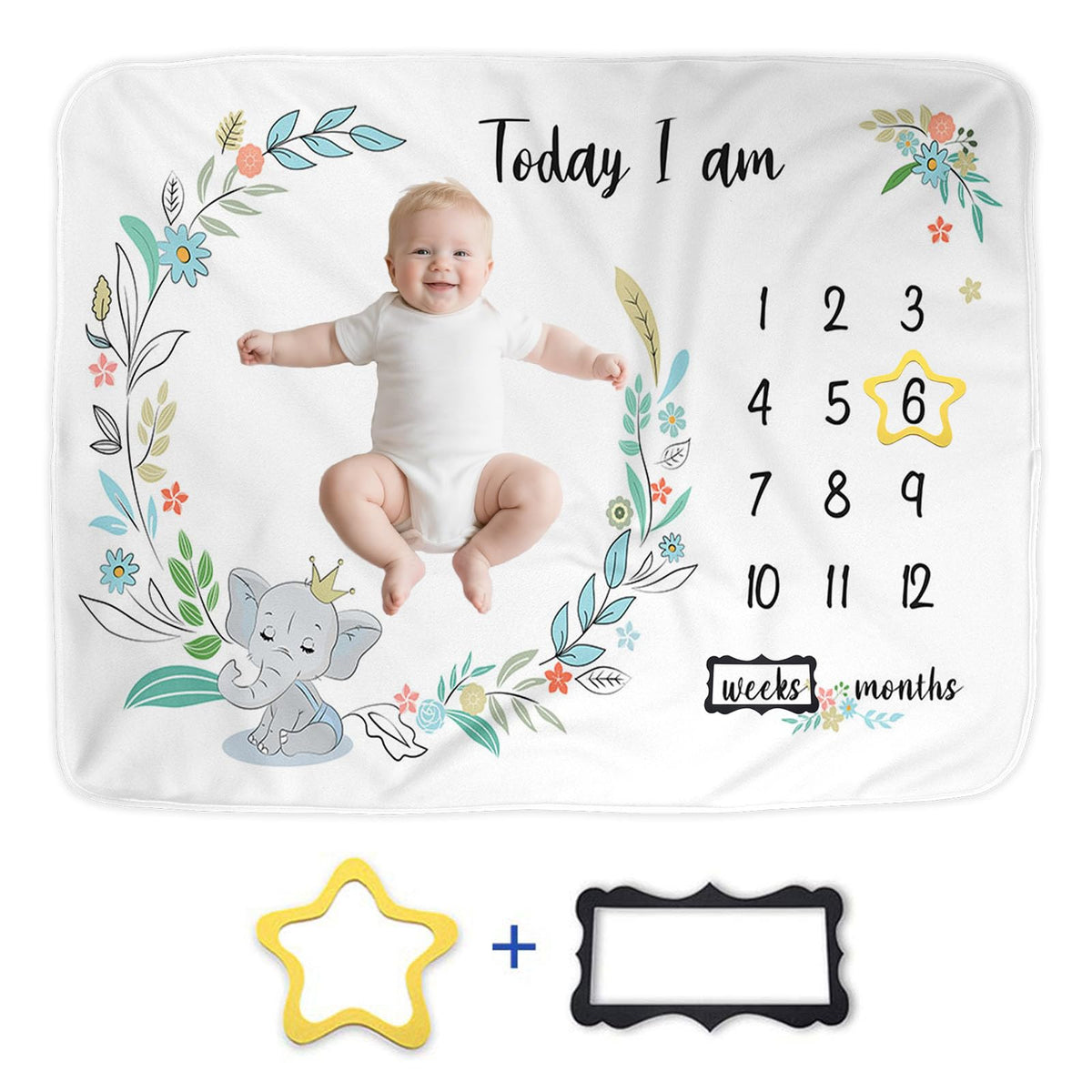 FLHRSM Baby Milestone Blanket soft flannel closeup for cozy newborn photos