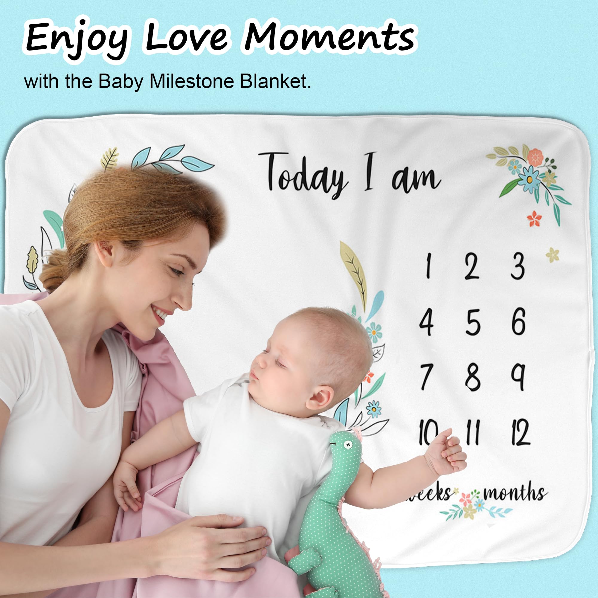 FLHRSM Baby Milestone Blanket shown in a nursery decor setting