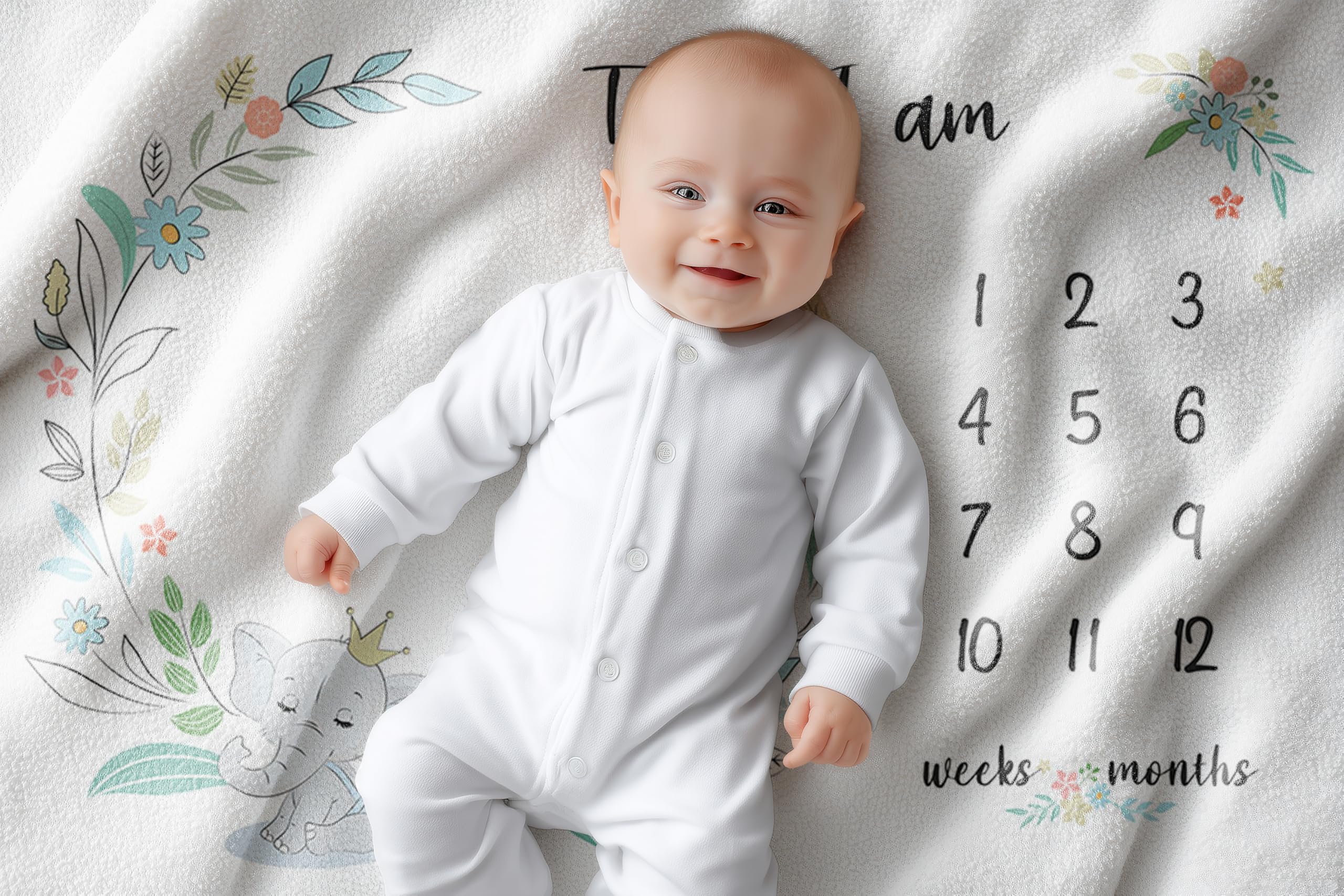 FLHRSM Felt frames included with milestone blanket enhance memory keepsakes