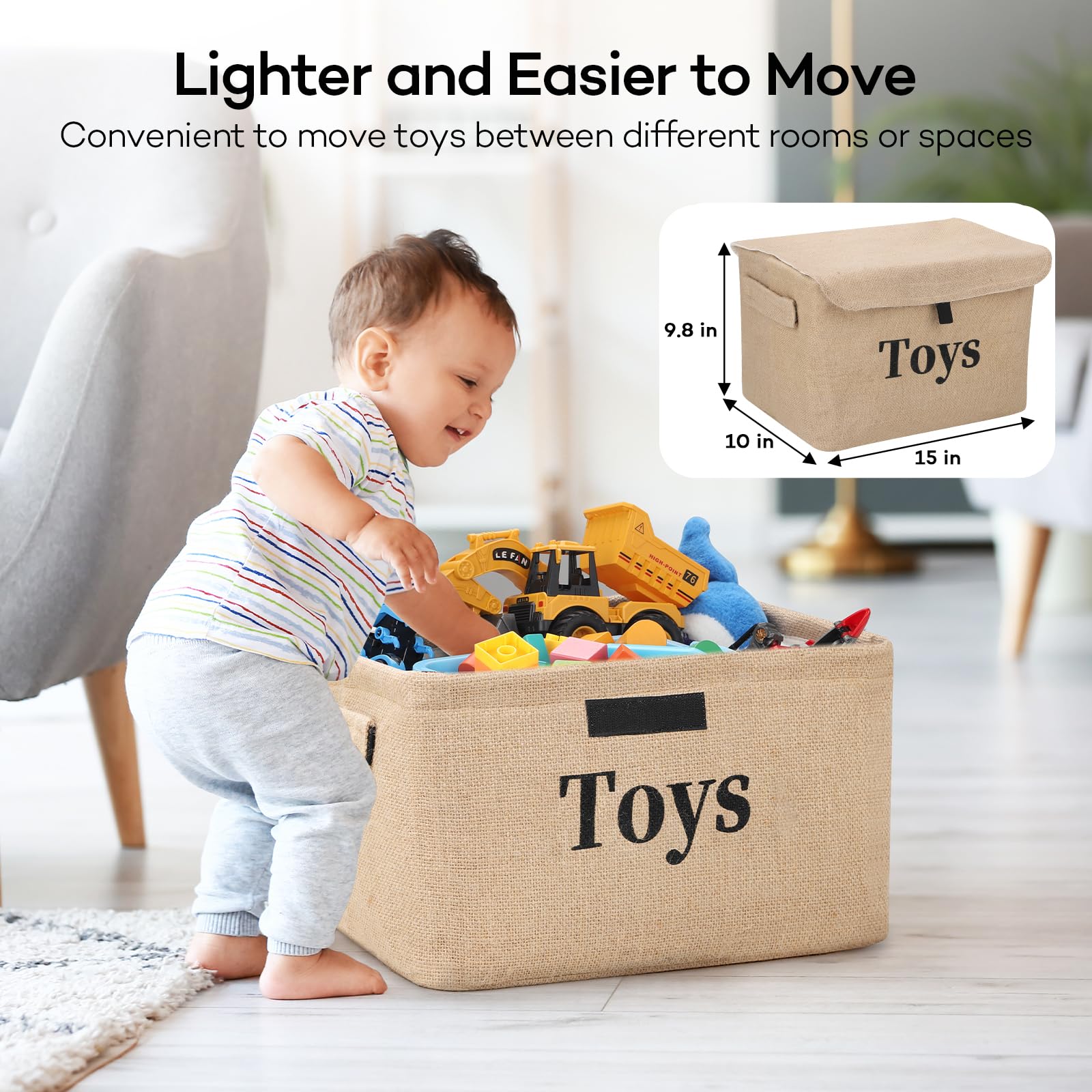 FLINKYE toy storage baskets foldable design saves space when not in use.