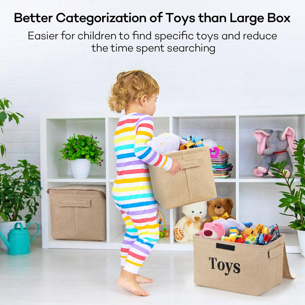 FLINKYE toy storage baskets in a kids room help organize playthings.