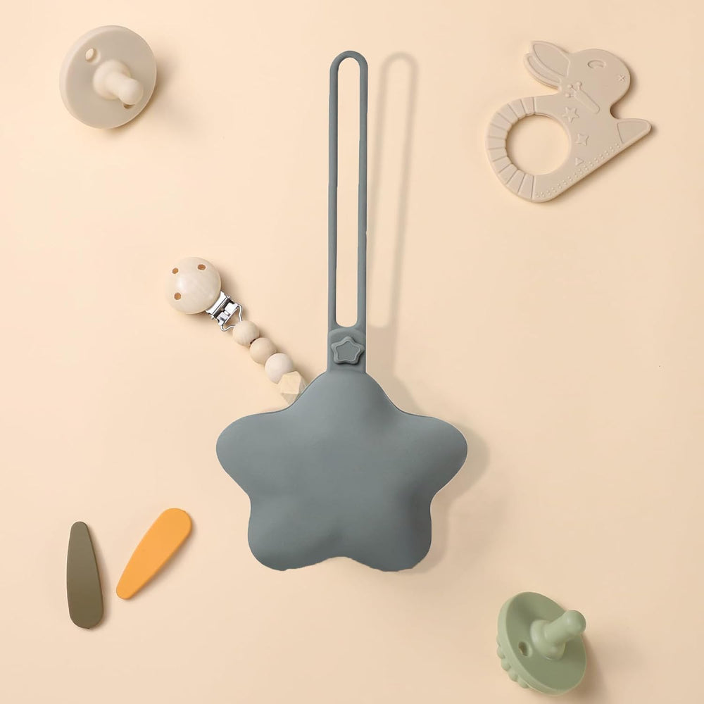 Fllwow pacifier storage case demonstrates compact travel-ready size.