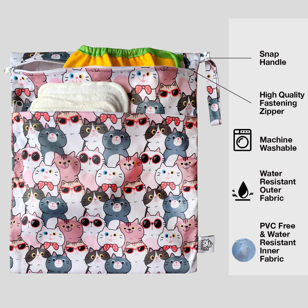 FLOCK THREE wet bag material close-up shows water-resistant TPU fabric.