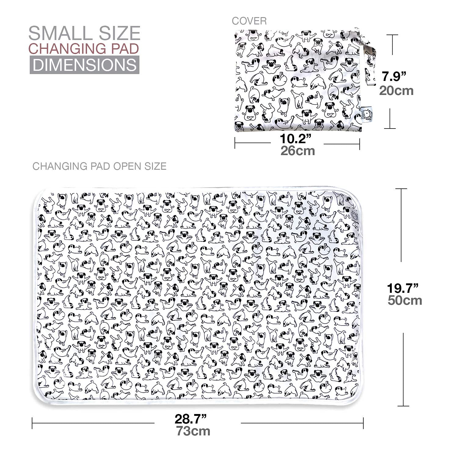 FLOCK THREE folded changing pad neatly fits into its storage bag.