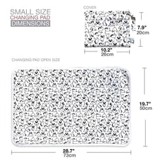 FLOCK THREE folded changing pad neatly fits into its storage bag.