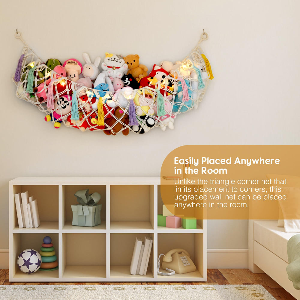 FLOCNOKY stuffed animal net jumbo capacity holds many plush toys and blankets